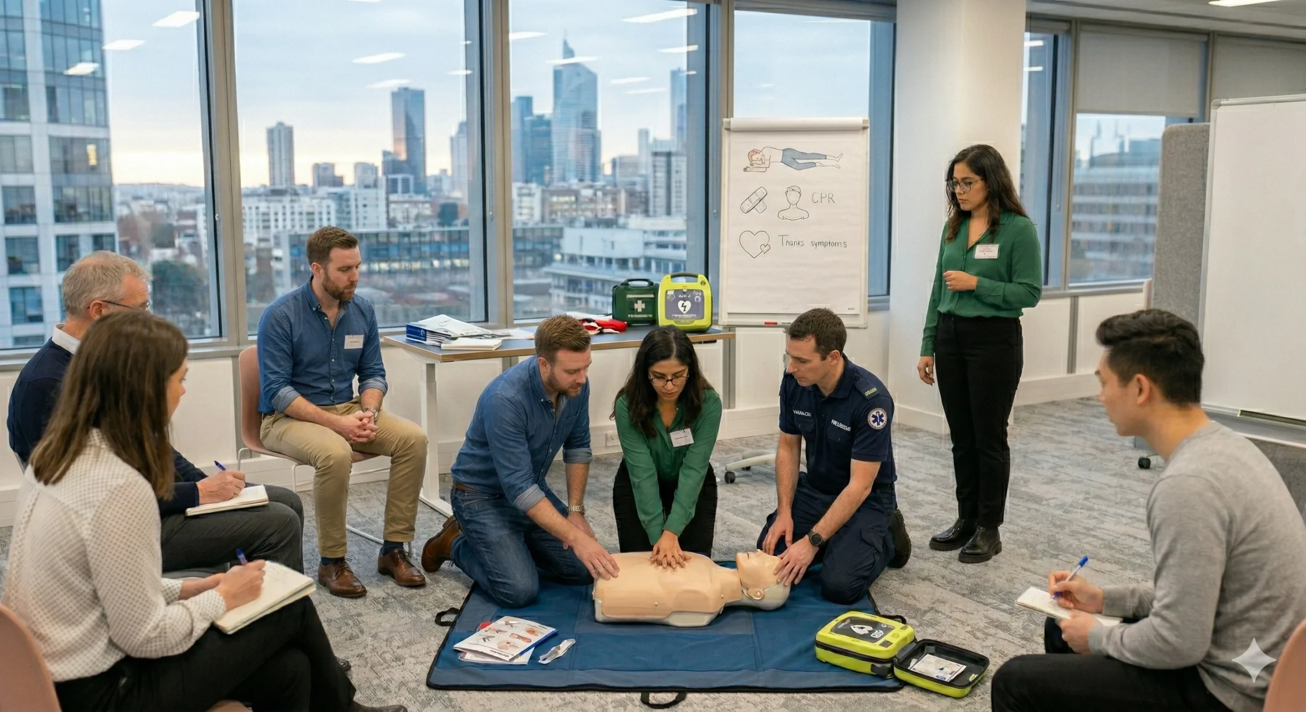 Formation premiers secours entreprise salarié pratiquant massage cardiaque