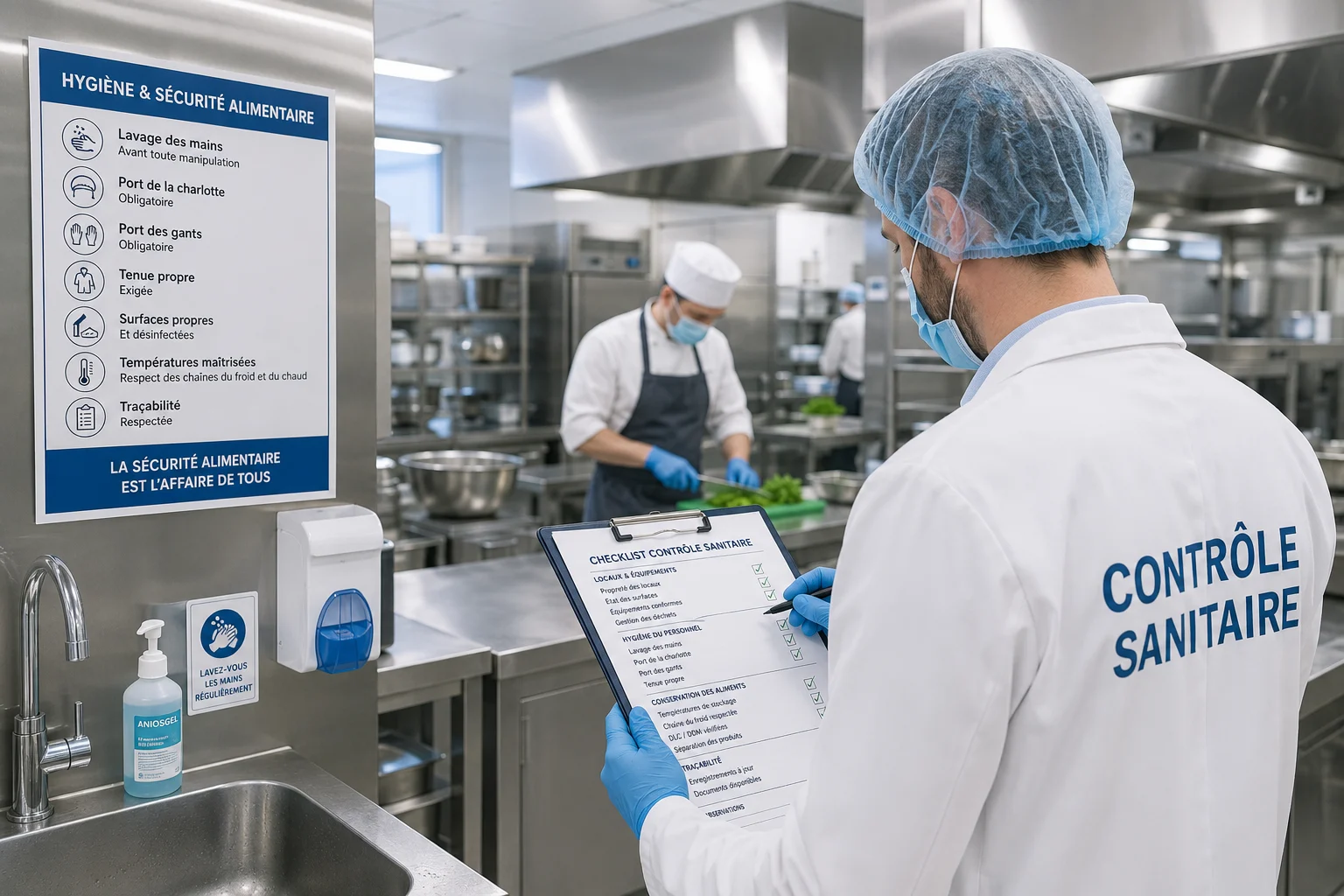 Controle sanitaire dans un restaurant – inspection des règles d’hygiène en cuisine professionnelle